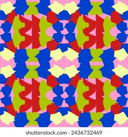 Seamless vector abstract pattern with contrasting spots, pure colors. Designed for all surfaces and printing.

