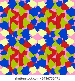 Seamless vector abstract pattern with contrasting spots, pure colors. Designed for all surfaces and printing.

