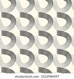 Padrão de vetor abstrato sem costura de linhas enroladas de espessura diferente