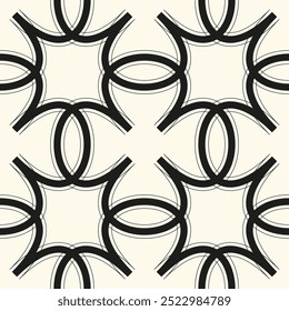 Seamless vector abstract pattern of curled lines of different thickness