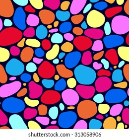 Seamless vector abstract  pattern. Endless background. Vector backdrop. multicolored bubbles on a black background. Use for wallpaper,pattern fills, web page background