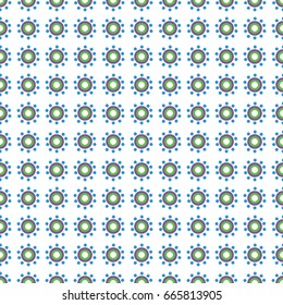 Seamless vector abstract pattern with flowers on white background