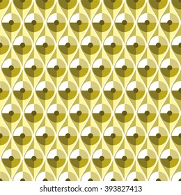 Seamless vector abstract pattern. Gold geometric symmetrical repeating background. 