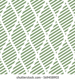 Seamless vector abstract pattern. Green symmetrical geometric repeating background with decorative rhombus. Series of Geometric Seamless Patterns.