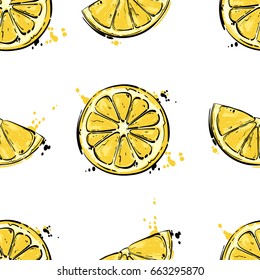 Seamless vector abstract pattern with lemons. Background for the design of wallpaper, fabric and other.