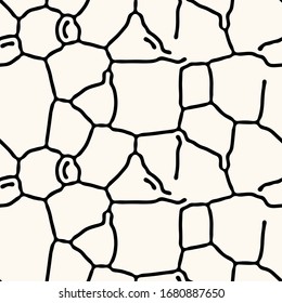 Seamless vector abstract pattern with lines in monochrome. Background of repeatable organic rounded shapes inspired by nature, natural maze texture.