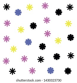 Seamless vector abstract pattern. Multicolor chaotic hand drawn memphis elements. Stylish geometric background for fabric, textile, design, ceramic.