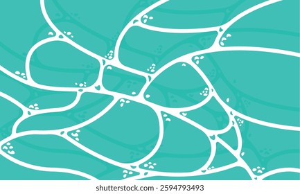 Seamless vector abstract pattern. Sea waves. The effect of marble stone. Cracks in the ground. Swimming pool seamless pattern. Vector pattern of clear green ripples water, water glare with waves,