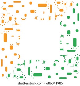 Seamless vector abstract pattern with small dots and geometric elements on white background with free space