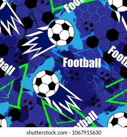 Seamless vector abstract pattern with soccer ball. Football pattern.