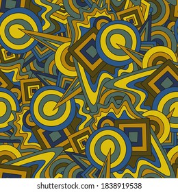 seamless vector abstract pattern with striped geometric shapes in a chaotic manner