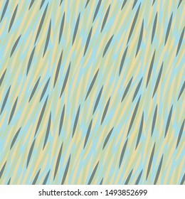 A seamless vector abstract pattern with strokes in pastel blue and yellow. Surface print design.