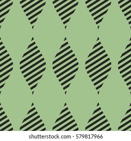 Seamless vector abstract pattern. symmetrical green geometric repeating background with decorative rhombus. Simle graphic design for web backgrounds, wallpaper, wrapping, surface, fabric.