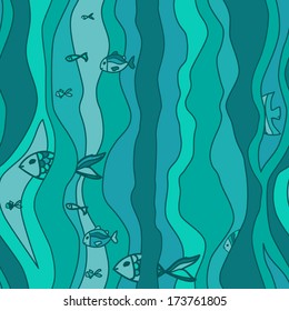 Seamless vector abstract pattern with wavy lines. Bright wavy lines for your design