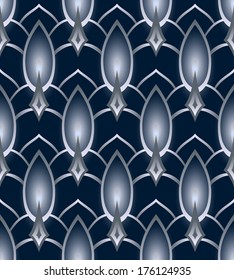 Seamless Vector Abstract Silver Candle Pattern