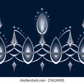 Seamless Vector Abstract Silver Candle Ornamental Line