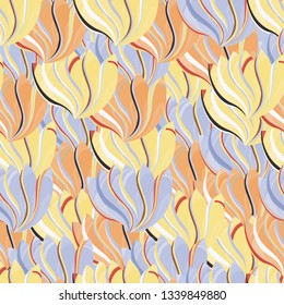 Seamless vector abstract texture with ornamental decorative elements in the form of shells