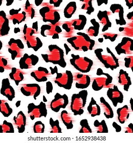 Seamless Vector. Abstract textured leopard animal skin background. Repeatable ready template.
