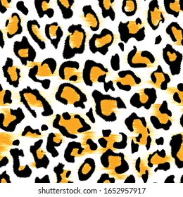 Seamless Vector. Abstract textured leopard animal skin background. Repeatable ready template.