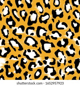 Seamless Vector. Abstract textured leopard animal skin background. Repeatable ready template.