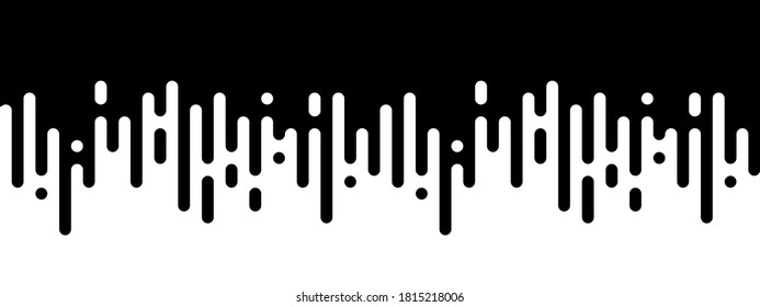 Seamless vector abstract transition of two colors. Rounded lines blended in. Looks like dipping paint or rain. Black and white contrast.