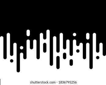 Seamless vector abstract transition of two colors. Rounded lines blended in. Looks like dipping paint or rain. Black and white contrast.