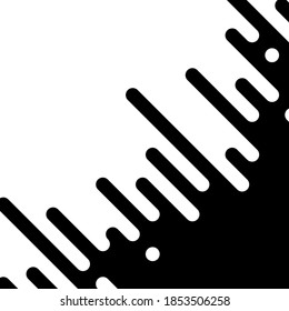 Seamless vector abstract transition of two colors. Rounded lines blended in. Looks like dipping paint or rain. Black and white contrast.