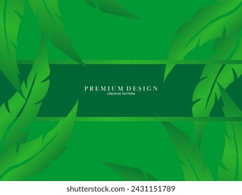 Seamless vector abstract tropical leaves background. Repeating tropical leaf pattern. Green foliage border. Summer and spring design elements. Beautiful leaf decoration.	
