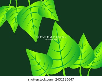 Seamless vector abstract tropical leaves background. Repeating tropical leaf pattern. Green foliage border. Summer and spring design elements. Beautiful leaf decoration.