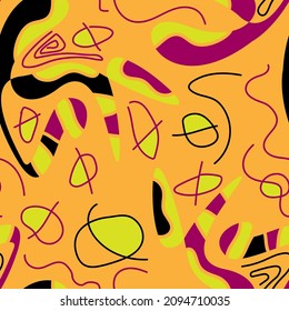 Seamless vector abstract unique artwork with hand drawn pattern