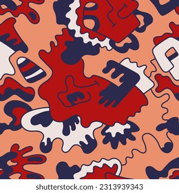 Obra de arte única y vectorial sin inconvenientes con un patrón de onda dibujado a mano