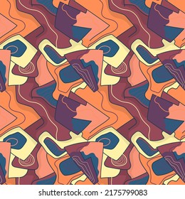 Seamless vector abstract unusual artwork with wave creative patterns