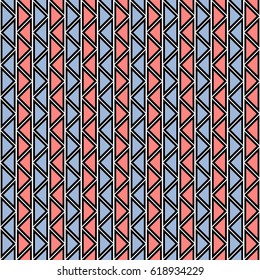 Seamless vector abstract zig zag pattern. symmetrical geometric repeating background with decorative rhombus, triangles. Simle graphic design for web backgrounds, wallpaper, wrapping, surface, fabric