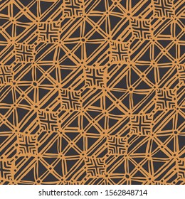 Seamless vector African Cuba pattern. Tribal background. Hand drawn lines pattern. 10 eps design. For fabric, textile, wrapping, cover etc. 