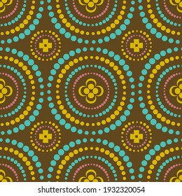 Seamless Vector African Dots Design Pattern for Fabric and Textile Print