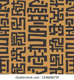 Seamless vector african pattern. Tribal background. Hand drawn lines pattern. 10 eps design. For fabric, textile, wrapping, cover etc. 