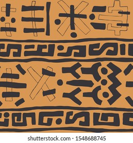 Seamless vector african pattern. Tribal background. Hand drawn lines pattern. 10 eps design. For fabric, textile, wrapping, cover etc. 