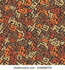 Seamless vector african pattern. Tribal background. Hand drawn lines pattern. 10 eps design. For fabric, textile, wrapping, cover etc. 