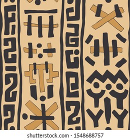Seamless vector african pattern. Tribal background. Hand drawn lines pattern. 10 eps design. For fabric, textile, wrapping, cover etc. 