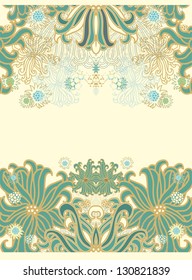 Seamless  vector algae, sea ornament,  border decor, marine pattern