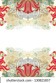 Seamless  vector algae, sea ornament,  border decor, marine pattern, on white background