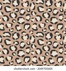 Seamless vector animal skin pattern. Leopard spots pattern. Black and white wildlife background. For fabric, textile, wrapping, cover.