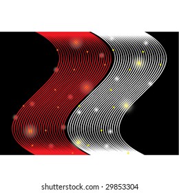 Seamless vector in any direction. Highway at night. Or holiday gift wrap paper.