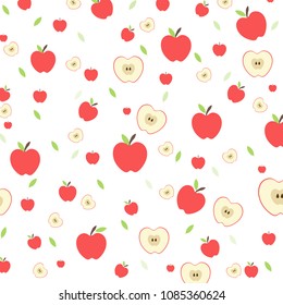 Seamless vector apple fruit pattern.vector, illustration.