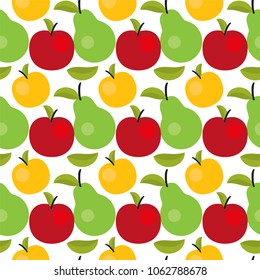 Seamless Vector Apple And Pear Pattern