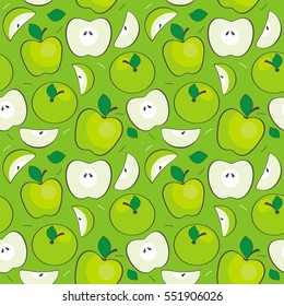 Seamless vector apples pattern       