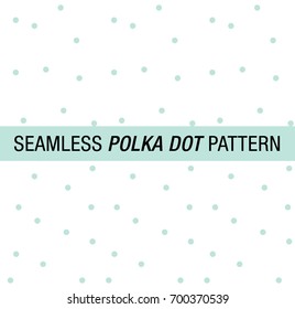 Seamless Vector Aqua Polka Dot on White Background for flyers, postcards, web, editorial, scrapbook
