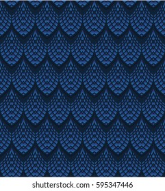 Seamless vector art deco pattern. Blue geometric tiles or shingles.