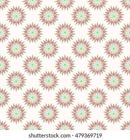 Seamless vector art flower geometric pattern background