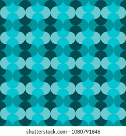 Seamless vector art geometric vertical pattern background in blue and green colors